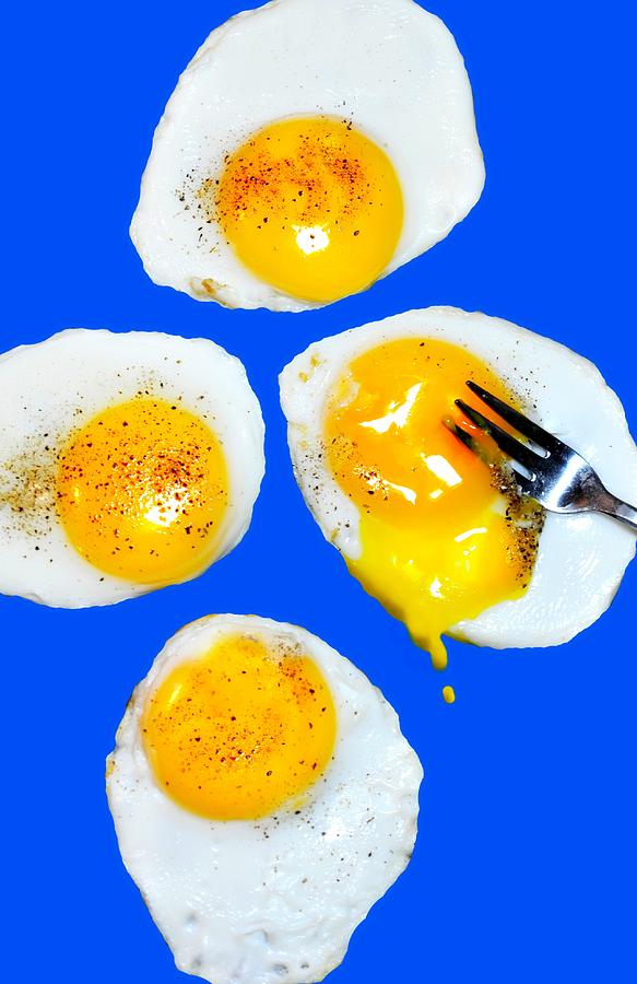 Eggs Over Blue Photograph by Diana Angstadt