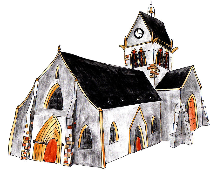 Eglise Notre Dame de Assomption  Painting by Anna Elkins