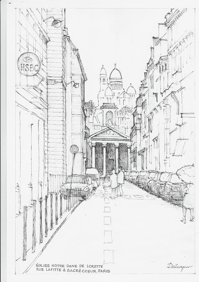 Eglise Notre Dame de Lorette Paris Drawing by Dai Wynn