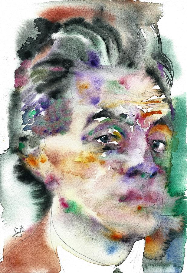 EGON SCHIELE - watercolor portrait.3 Painting by Fabrizio Cassetta