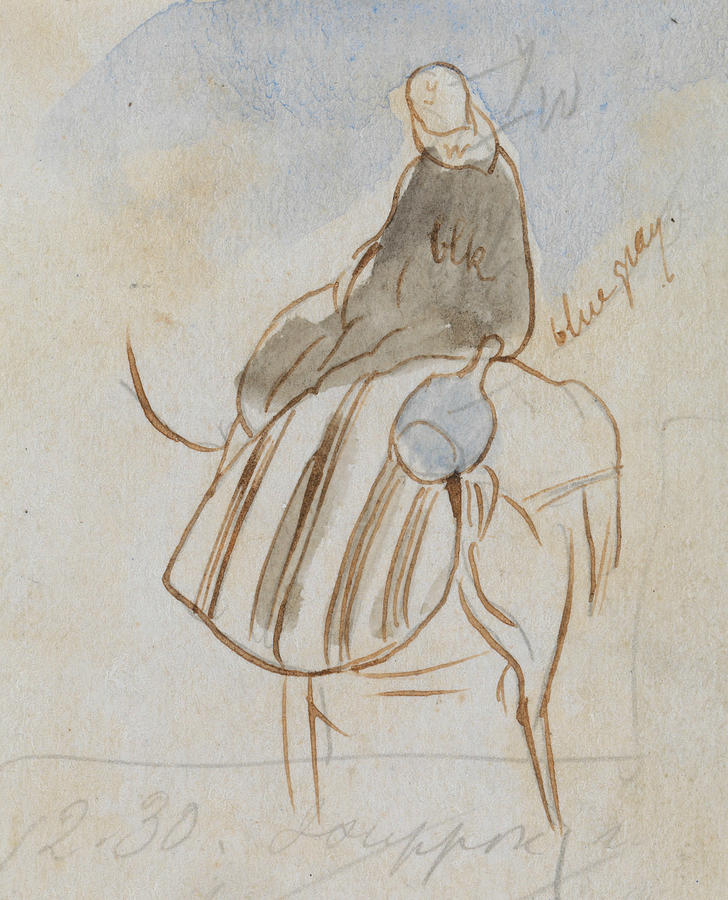 Egpytian Man on Camel Drawing by Edward Lear
