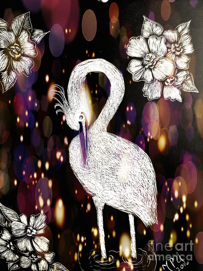 Egret Digital Art - Egret 16-01D by Maria Urso