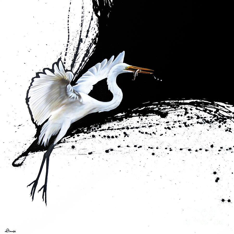 Egret 2 Painting by Sandi Baker