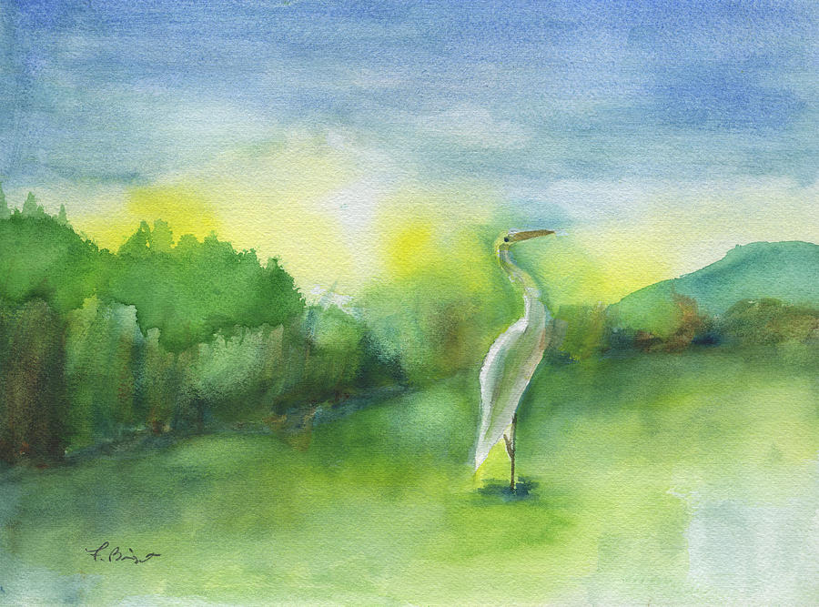 Egret Pose Painting by Frank Bright