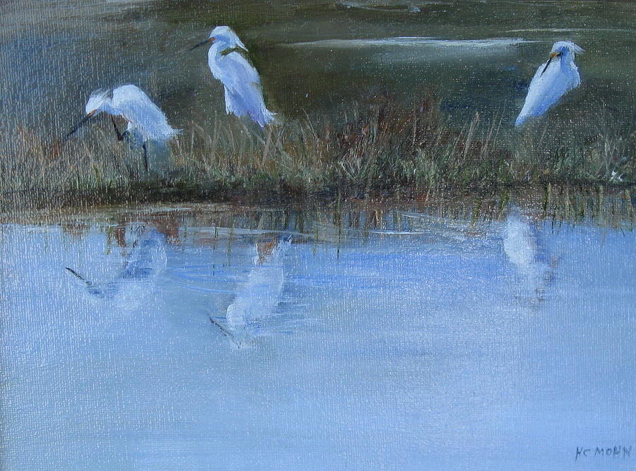 Egrets Painting by Helene Mohn - Fine Art America