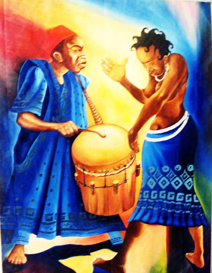 Women Painting - Egu Umuadu Virgin Dance by Eziagulu Chukwunonso