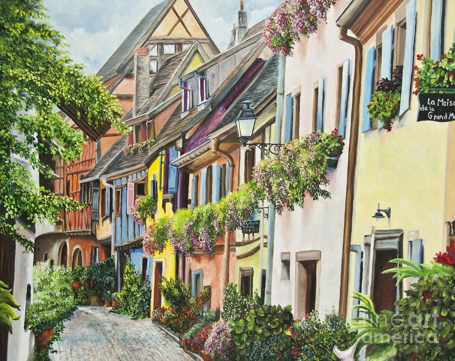 Eguisheim In Bloom Painting by Charlotte Blanchard