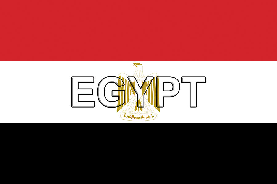 Egypt on Egyptian Flag Digital Art by Roy Pedersen