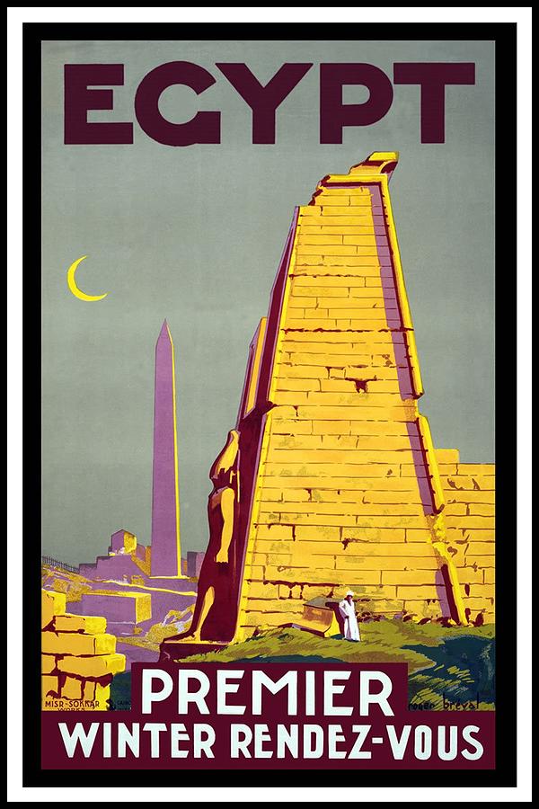 Egypt - Premier Winter Rendez-vous - Retro travel Poster - Vintage Poster Mixed Media by Studio Grafiikka