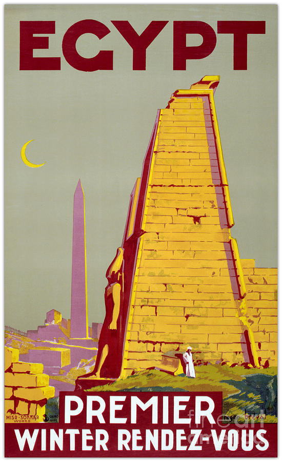Vintage Painting - Egypt vintage travel poster Restored by Vintage Treasure