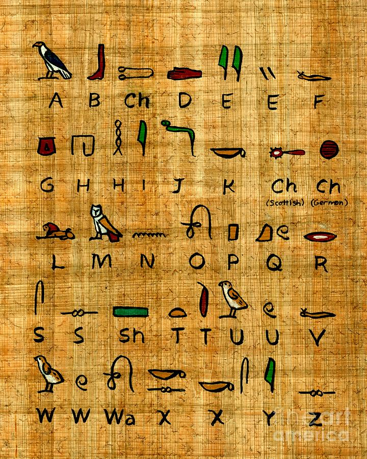 Egyptian Alphabet Painting by Pet Serrano