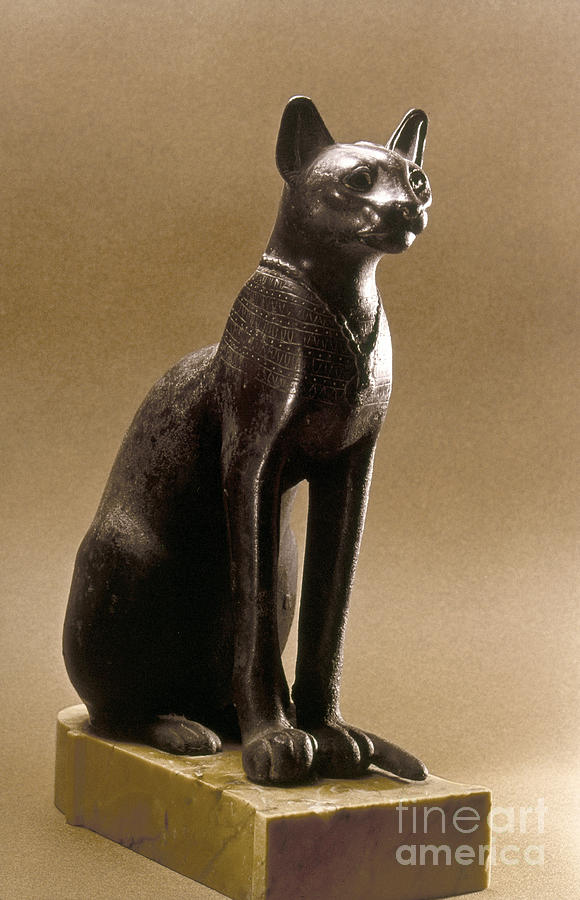 Egyptian Bronze Statuette Photograph by Granger