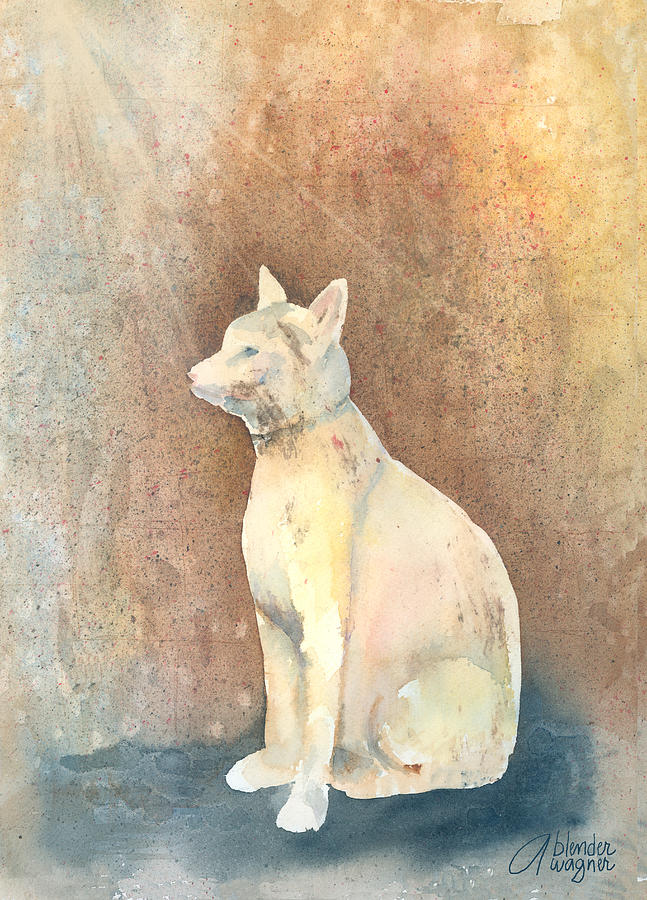 Egyptian Cat Painting by Arline Wagner