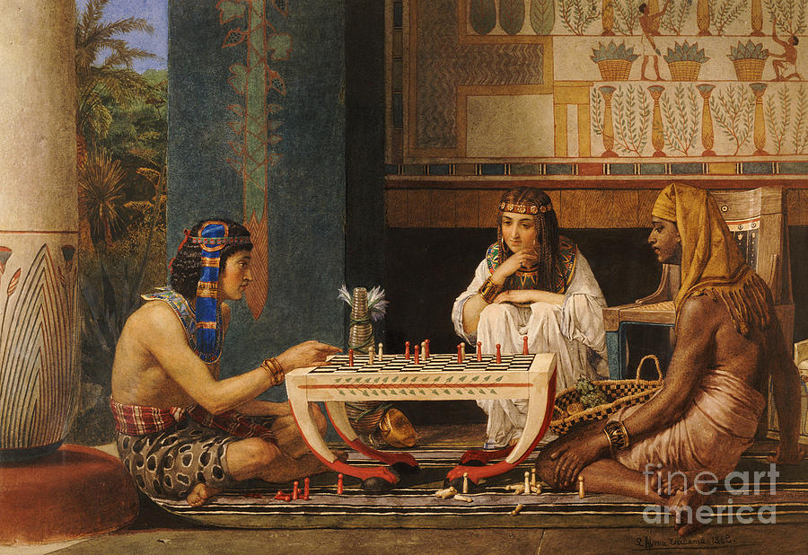 Egyptian Chess Players Painting by Lawrence Alma-Tadema