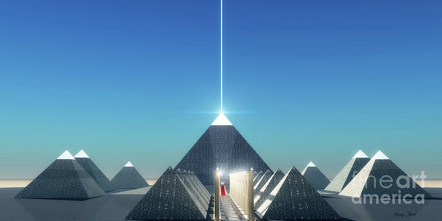 Egyptian Cosmic Pyramids Digital Art by Corey Ford