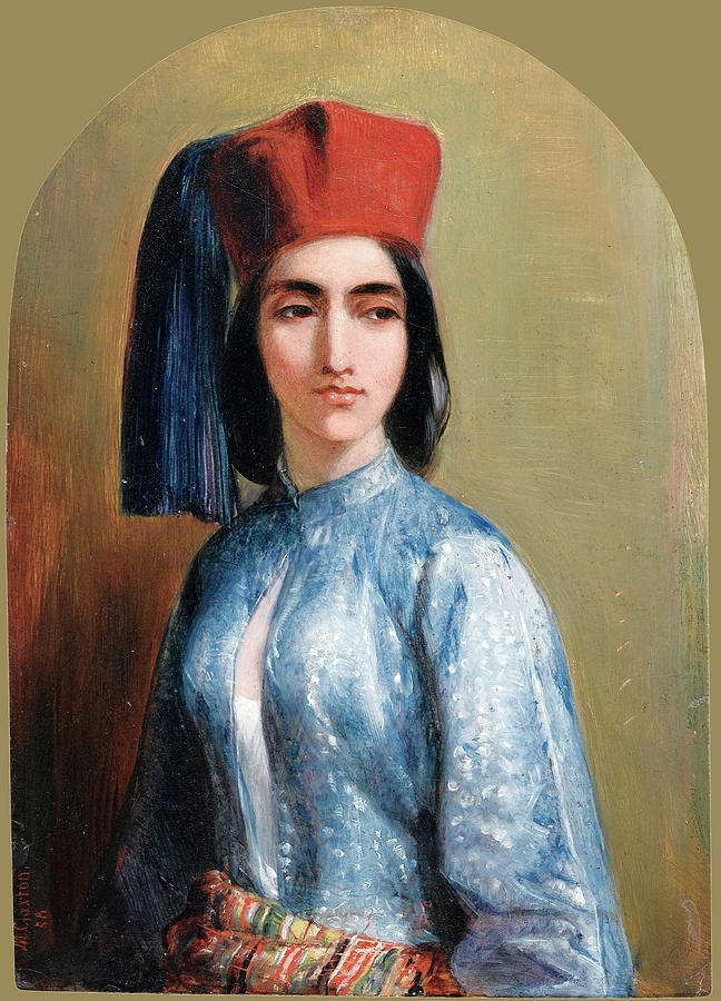 Egyptian Girl in Cairo Painting by Marshall Claxton