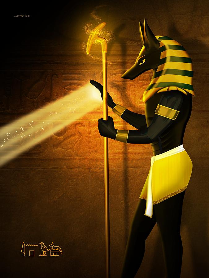 Egyptian God Anubis Digital Art by John Wills