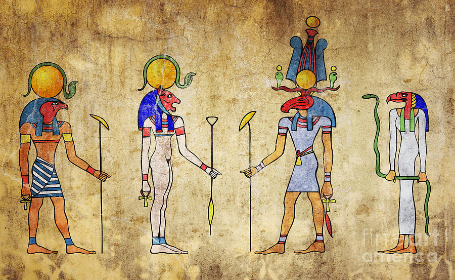 Egyptian Gods And Goddess Digital Art