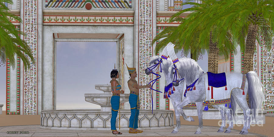 Egyptian Horses Painting by Corey Ford