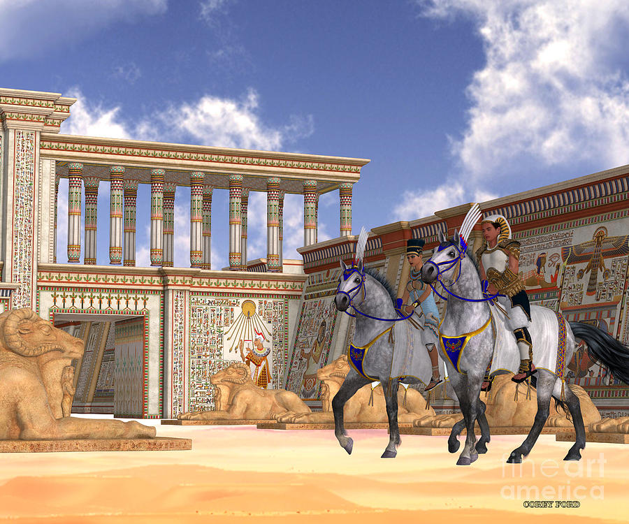 Egyptian Nobility on Horseback Painting by Corey Ford