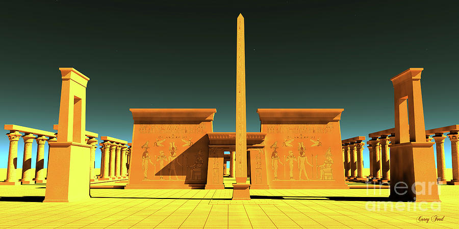 Egyptian Pharaonic Temple Digital Art by Corey Ford