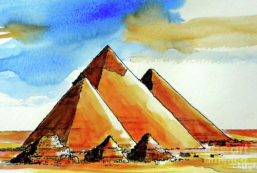 Egyptian Pyramids Painting by Terry Banderas