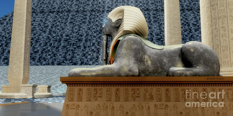 Egyptian Sphinx Statue Digital Art by Corey Ford