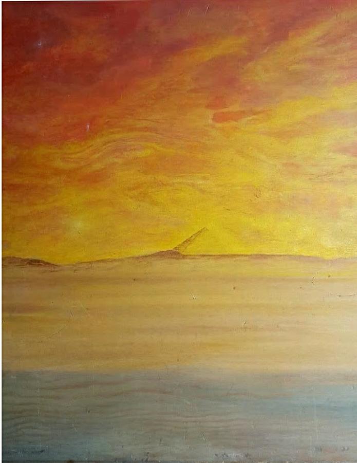 Egyptian Sunset Painting by Cynthia Silverman