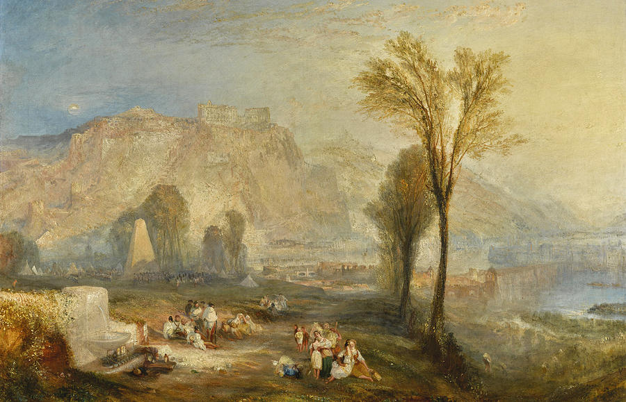 Ehrenbreitstein, or The Bright Stone of Honour and the Tomb of Marceau, from Byrons Childe Harold Painting by Joseph Mallord William Turner