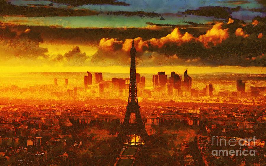It Movie Painting - Eifel Tower2 Fragmented by Catherine Lott