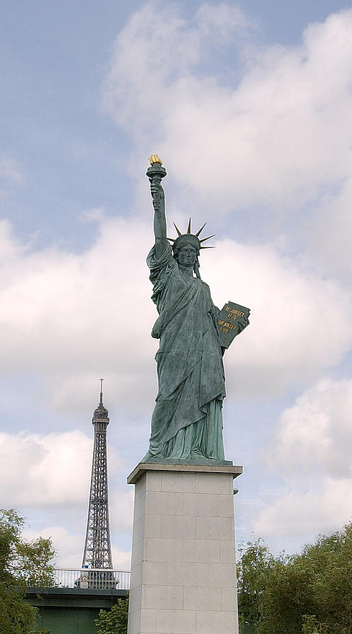 Eiffel Tower Photograph - Eiffel and Liberty by Robert Ponzoni