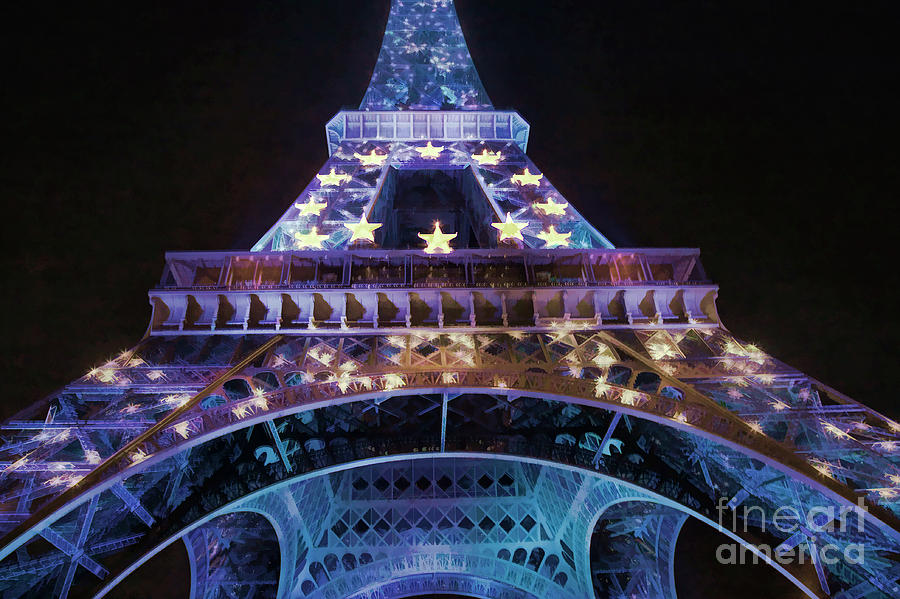 Eiffel Blue Paris  Photograph by Chuck Kuhn