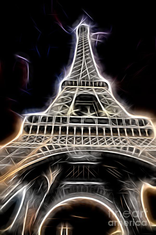 Eiffel Electrical Abstract  Photograph by Chuck Kuhn