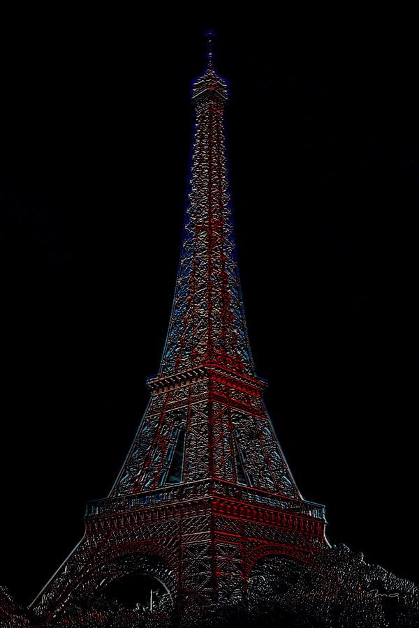 Eiffel Red White and Blue Painting by Mark Taylor