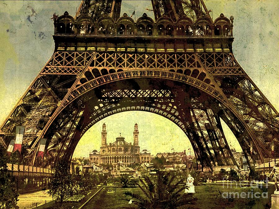 Paris Photograph - Eiffel Tower 1900 by Audreen Gieger