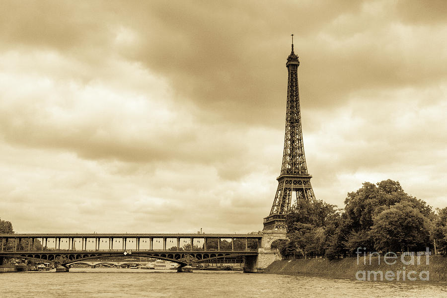 Eiffel Tower And Bridge At The Seine River, Paris Photograph by Liesl Walsh