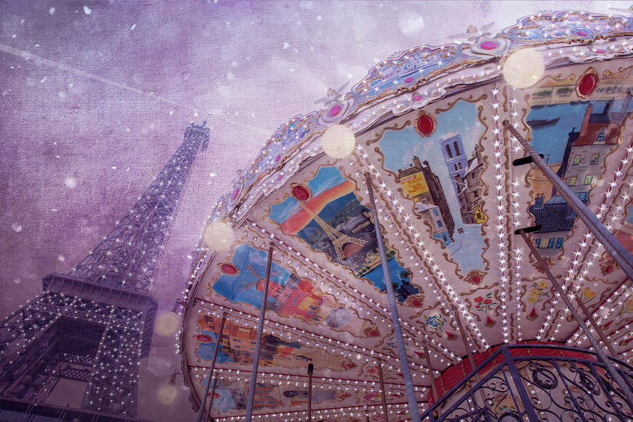 Eiffel Tower and Carousel Photograph by Clare Bambers