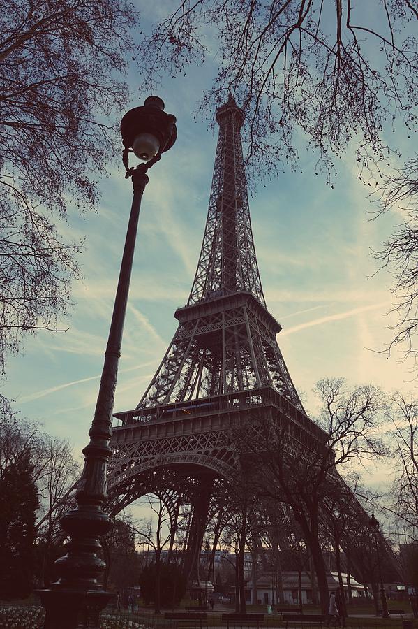 Eiffel Tower Photograph - Eiffel Tower and Lampost by Aurella FollowMyFrench