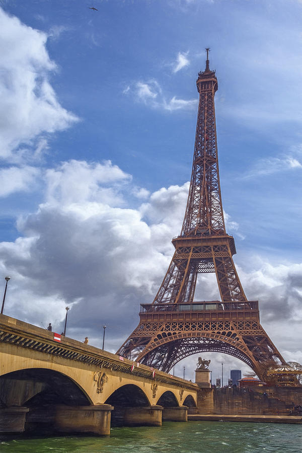 Eiffel Tower And Pont Dlena Painterly Photograph