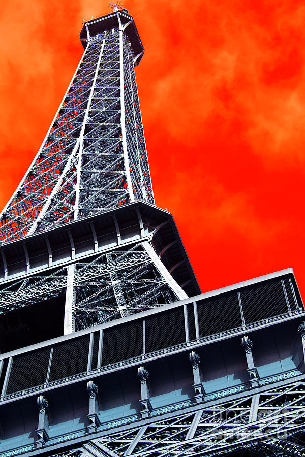 Eiffel Tower Angles Pop Art in France Photograph by John Rizzuto