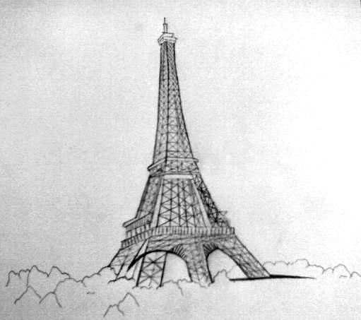 Eiffel Tower Drawing by Ankit Yahkitts - Fine Art America