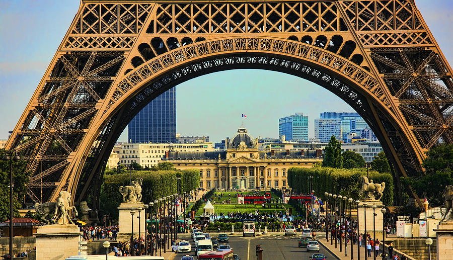View of France Through Eiffel Tower Arches Photograph by Chuck Kuhn