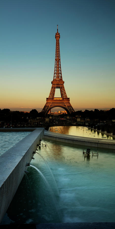 Eiffel Tower At Dusk Paris France Photograph By Sun Gallery Photography