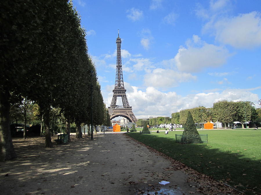 Eiffel Tower Autumn Leaves Paris France Photograph by John Shiron