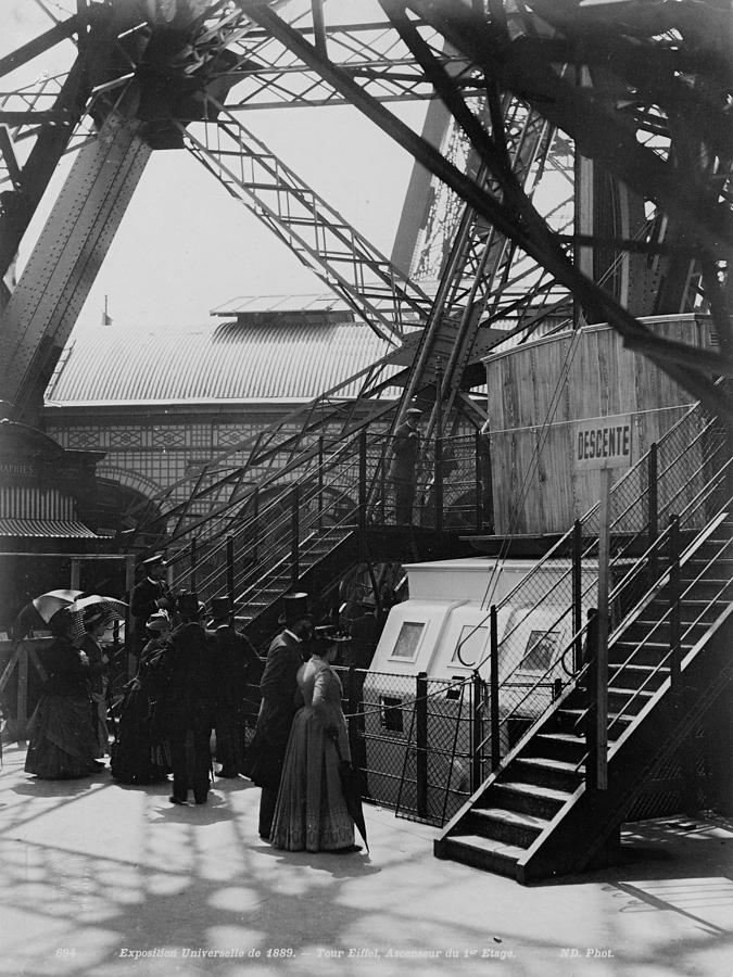 Eiffel Tower basement with steel construction, World Exhibition, 1900 Photograph by Vincent Monozlay