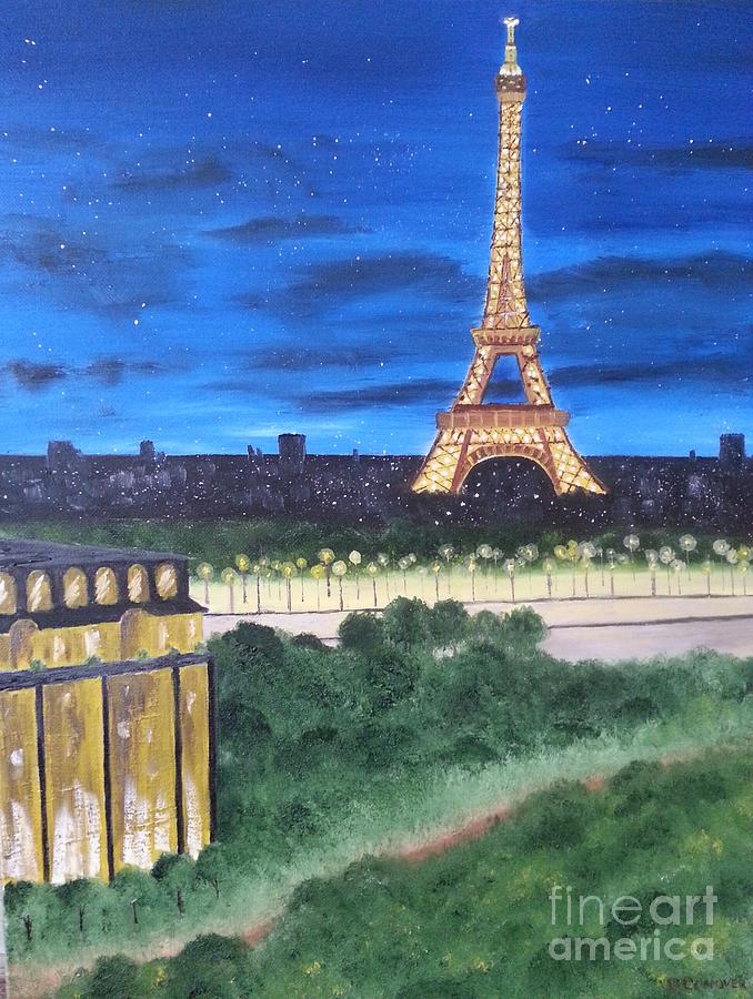 Eiffel Tower Painting by Bev Conover