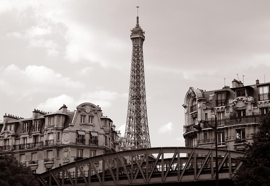 Eiffel Tower Black and White 3 Photograph by Andrew Fare
