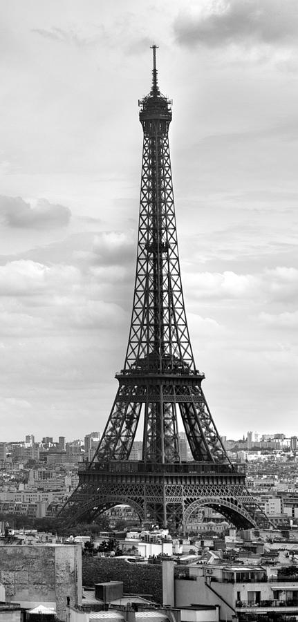 Summer Photograph - Eiffel Tower BLACK AND WHITE by Melanie Viola