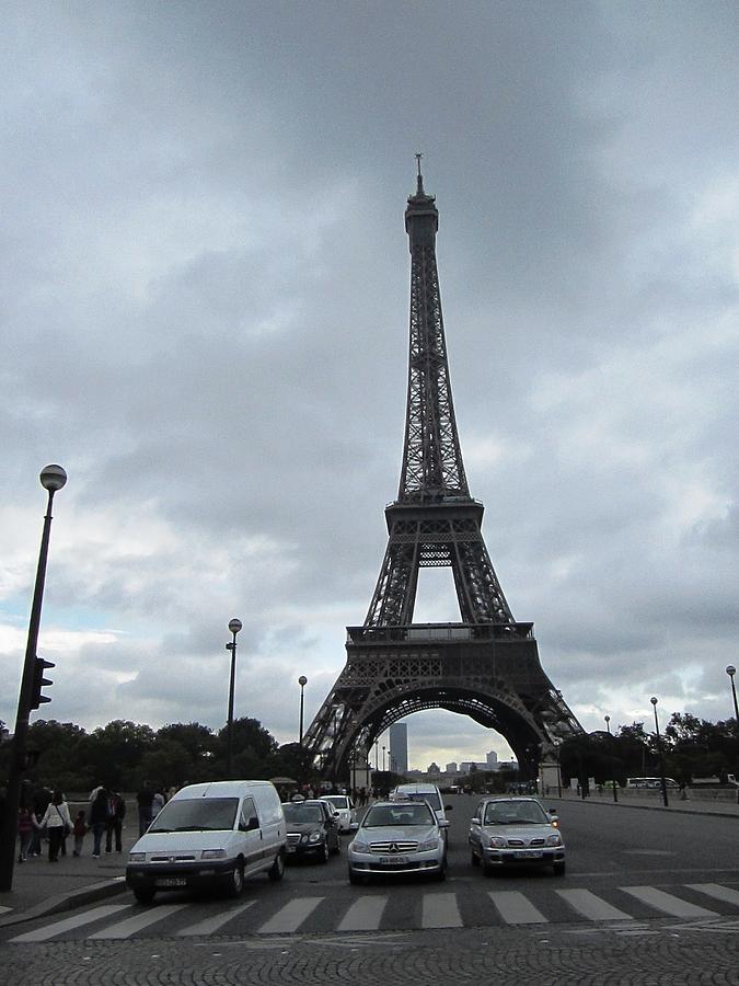 Eiffel Tower Clouds V Paris France Photograph by John Shiron