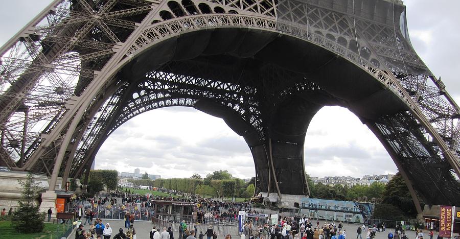 Eiffel Tower Crowd Paris France Photograph by John Shiron